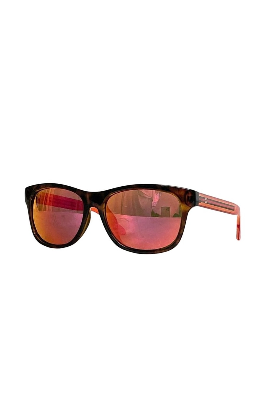 Gucci Sunglasses Mirror Orange Sherry Interlocking G Lens Acetate Eyewear